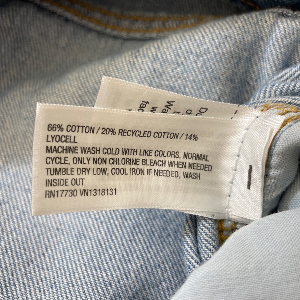 Wild Fable Womens Mid-Rise Baggy Cargo Jeans Blue Denim Size 2R Wide Leg Utility - Picture 8 of 14